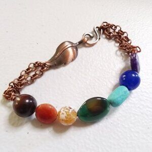 7 Chakra Bracelet | Semi-Precious Stones | OOAK Handmade Spiritual Jewelry